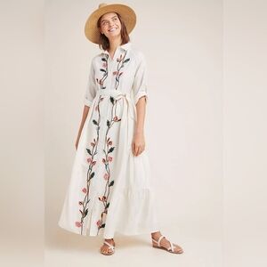 Anthropologie Samant Chauhan Embroidered Maxi Dress 10